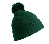 Result Winter Essentials Pom Pom Beanie in Bottle Green Result Bottle Green One Size