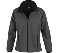 Result Women's Core Ladies Printable Softshell Jacket, Grey (Cha/Blk), 10(Size:S)