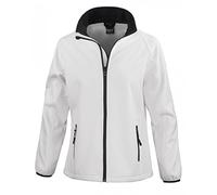 Result Women's Core Ladies Printable Softshell Jacket, White (WHI/Blk), 18(Size:2XL)