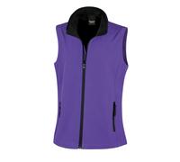 (L, Purple / Black) Result Core Womens/Ladies Printable Softshell Bodywarmer