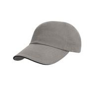 Result Women's Heavy Brushed Cotton Sandwich Peak Baseball Cap in Mid Grey Result Mid Grey One Size