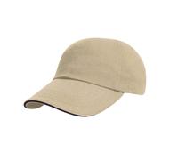 Result Women's Heavy Brushed Cotton Sandwich Peak Baseball Cap in Natural Result Natural One Size