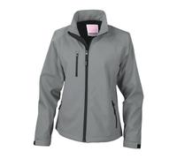 Result Women's La Femme 2 Layer Base Softshell Breathable Wind Resistant Jacket in Silver | Size: Large Result Silver L