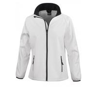 (L, White/ Black) Result Womens/Ladies Core Printable Softshell Jacket
