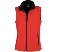(L, Red/Black) Result Womens/Ladies Core Printable Soft Shell Bodywarmer