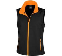 (M, Black/Orange) Result Womens/Ladies Core Printable Soft Shell Bodywarmer