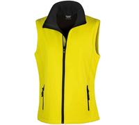 (XXL, Yellow/Black) Result Womens/Ladies Core Printable Soft Shell Bodywarmer