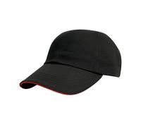 Result Women's Pro Style Heavy Brushed Cotton Sandwich Peak Baseball Cap in Black Result Black One Size