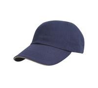 Result Women's Pro Style Heavy Brushed Cotton Sandwich Peak Baseball Cap in Mid Navy Result Mid Navy One Size