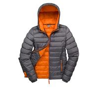 Result Women's Hooded Jacket R194F Urban Snow Bird - Grey/Orange - 2X-Large/Size 18