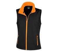 Result Women's Softshell Bodywarmer R232F – Printable – Black/Orange – X-Large/Size 16