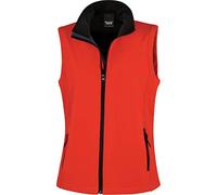 Result Women's Softshell Bodywarmer R232F – Printable – Red/Black – Medium (Size 12)