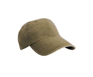 Result Women's Washed Cotton Sandwich Peak Baseball Cap in Olive Result Olive One Size