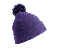 Result Women's Winter Essentials Pom Pom Beanie in Purple Result Purple One Size
