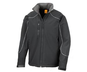 Result Work-Guard Ice Fell Hooded Softshell Jacket Black