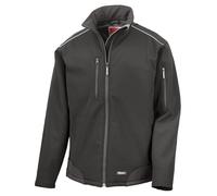 Result Workguard R124X Ripstop Softshell Workwear Jacket - Black/Black - L