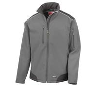 Result Workguard R124X Ripstop Softshell Workwear Jacket - Grey/Black - L