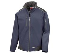 Result Workguard R124X Ripstop Softshell Workwear Jacket - Navy/Black - 4XL