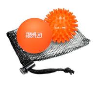 ResultSport Spiky Massage Ball Set of 2 - Spike Ball & Lacrosse Ball for Plantar Fasciitis, Trigger Point, Myofascial Release, Pilates, Yoga & Physio Rehab