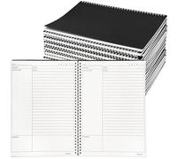 Resurhang 10 Pack A4 Cornell Notes Notebook, 8.5" x 11" Cornell Spiral Notebooks for Note Taking, Subject College Ruled Notebook Steno Pads for School Office Business Home, 60 Sheet/120 Page, Black
