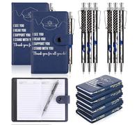 Resurhang 10 Sets Police Officer Gifts Bulk Pocket Leather Notebooks with Ballpoint Pens Thank You Gift for Policeman Retirement Law Enforcement Police Academy Graduation Cop Fathers Day