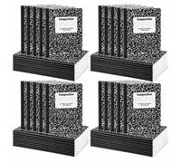 Resurhang 100 Pack Composition Notebooks Bulk A5 Wide Ruled Composition Notebooks 30 Sheet / 60 Pages Marble Cover, Bulk School Supplies, Office Notepad Journals, 8.3 x 5.5 Inches(Black)
