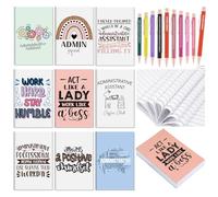 Resurhang 18 Pcs Admin Assistant Appreciation Gifts Set Includes 9 Administrative Assistant Notebooks & 9 Motivational Pens, Thank You Gifts for Administrative Professionals, Office Staff, Coworkers