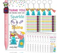 Resurhang 20 Sets Housekeeping Week Appreciation Gifts Include Cleaning Tool Ballpoint Pens Best Housekeeper Ever Acrylic Keychain and Thank You Greeting Card Inspirational Gift for Employee Team