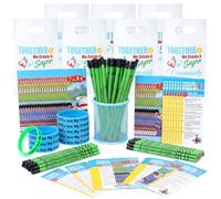 Resurhang 200 Pcs 2026 National Ems W ssorted Items Bulk 50 Sets Ems Safety Awareness Plastic Goody Bags Bookmark Pencil Glow in the Dark Wristband Accessories for Open House Party Favor