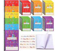 Resurhang 24 Pack Primary Journals Spiral Notebooks Bulk 7.2" x 10.2" Story Picture Writing/drawing Practice Journal Pencil Cover 100 Inner Sheets Composition Notebook for Classroom School Grades K-2+