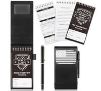 Resurhang 3 Pcs Public Safety Police Field Interview Notebook with PU Leather Cover Pen Steno Notepad Police Ticket Book Interview Equipment Accessories for Law Enforcement Incident Report, 70 Sheets