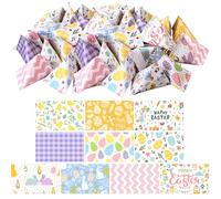 Resurhang 300 Pcs Easter Beach DIY Candy Wrappers Paper Goodies Buttermints Treat Bags Easter Egg Bunny Baby Shower Party Supplies(Not Included Candy)