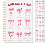 Resurhang 4 Pcs Christian Spiral Notebooks Spiral Bible Verse Notebooks Religious Journals for Women Christian Notepads Mother's Day Journal Religious Inspirational Notepads for Office Supplies