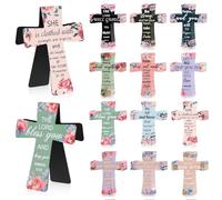 Resurhang 48 Pcs Magnetic Bookmarks Christian Cross Magnetic Page Markers Religious Bible Verses Bookmarks for Mother's Day Women Student Church Study Group Graduation Coworker Team (Flower)