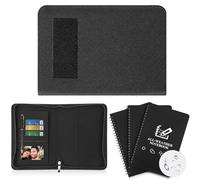 Resurhang 5 Pcs Waterproof Tactical Notebook with 96 Sheets 192 Pages Kit Zippered Tactical Notebook Cover with A5 Military Planner Papers and Pen for Outdoor, Combat, Army, Hiking (Black)