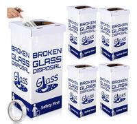 Resurhang 6 Pcs Cardboard Broken Glass Disposal Box 12" L x 12" W x 27" H Floor Model Laboratory Safe Trash Can for Glass Sharps Disposable Garbage Disposal Container Cartons Trash Bins
