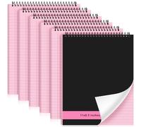 Resurhang 6 Pcs Legal Pad Top Spiral Bound Notebook 11 x 8.5 Inches Wirebound Notepad Double Sided Ruled Memo Office Steno Book with Stiff Back Durable Cover for Business, 70 Sheets(Pink)