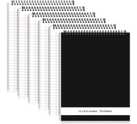 Resurhang 6 Pcs Legal Pad Top Spiral Bound Notebook 70 Sheets Double Sided College Ruled Paper Notepad Memo Steno Pad with Stiff Cover for Business College(8.5 x 11 Inches,No Holes,White)