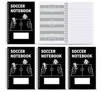 Resurhang 6 Pcs Soccer Coach Notebook Field Diagrams 8.5 x 5.5'' Football Training Spiral Notebook Soccer Coach Playbook Dual Design for Writing Illustrating Planning Strategy Visualization 40 Sheets