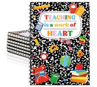Resurhang 6 Pcs Teacher Appreciation Gift Composition Spiral Notebooks Teaching Is a Work of Heart Notebook Thank You Gift for Teachers Composition Notepad Diary for Teacher's Day Office Supplies