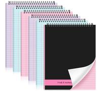 Resurhang 6 Pcs Top Spiral Notebooks,8.5 x 11 Inches,No Holes,3 Colors | 70 Sheets, Double Sided College Ruled Paper, Memo Steno Pad with Stiff Cover, Multicolored for School, Home, Office
