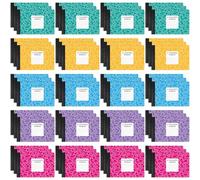 Resurhang 60 Pcs Jr. Composition Notebooks Colored Marble Half Size 4-7/8 x 7-1/2 Inches Composition Notebook 80 Sheet Marble Notebooks Wide Ruled Assorted Primary Cover Notebook Bulk (Classic Colors)
