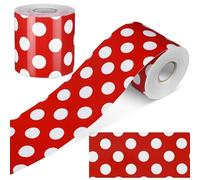 Resurhang 65 Feet Red Polka Dot Bulletin Board Borders Decoration for Classroom Blackboard Rolling Whiteboard Cork Posterboard School Party Decorations Trim Straight Border