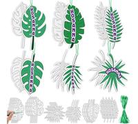 Resurhang 72 Pcs Easter Palm Sunday Coloring Bookmarks Religious Hosanna Craft Easter DIY Coloring Bookmarks with Green Ribbon Color Your Own Bookmark for Sunday School Christian Church Party Favor