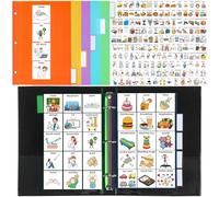 Resurhang Communication Book with 162 Laminated Picture Cards, 5 Multicoloured Dividers and 1 Sentence Strip - Autism, Vocabulary, Language and Articulation Learning Material (Vivid Colours)