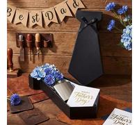 Resurhang Father's Day Gift Box 3D Tie Shaped Gift Box Father's Birthday Dad Sweet Gifts Case Happy Fathers Day Supplies Black Men Grafather Birthday Party Flowers Decorative