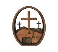 Resurrected Tomb Easter Decoration, Creative Wooden Resurrection Tomb Decoration Ornaments, Easter Resurrection Scene Tiered Tray Decorations, For Christian Decor