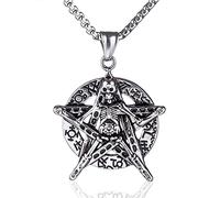 Resurrection Ceremony Skull Steel Men Necklace Pendant Chain Punk for Boyfriend Male Hip hop Rock Party Jewelry Present