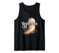 Resurrection Life Romans 6:4 Empty Tomb Cross New Life Faith Tank Top