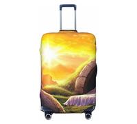 Resurrection Morning Dramatic Cross and Divine Light Elastic Travel Luggage Cover Suitcase Protector, Print Suitcase Baggage Cover Anti-Scratch